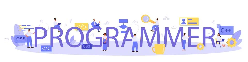 Programmer typographic header. Idea of working on the computer Stock-Illustration