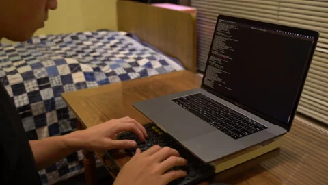 Programmer Uses Terminal To Clone Repository From GitHub To Local Video stock 164835297