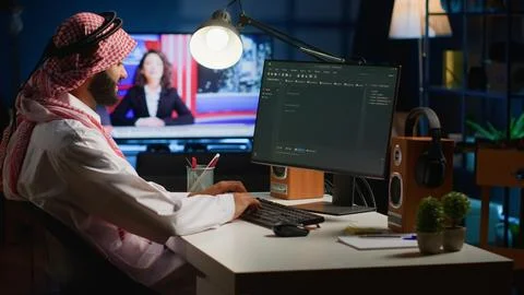 Programmer using Java programming Stock Photos