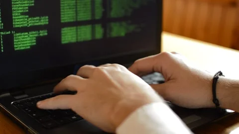 Programmer using laptop for web coding. web developer technology. Stock Footage 218461331