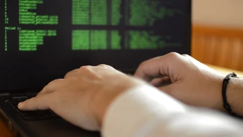 Programmer using laptop for web coding. web developer technology. Stock Footage 218473502