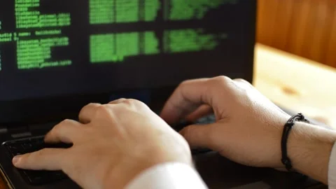 Programmer using laptop for web coding. web developer technology. Stock Footage 218485237