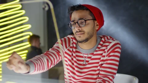 Programmer Using See-through AR Screen Stock-Footage 106604892