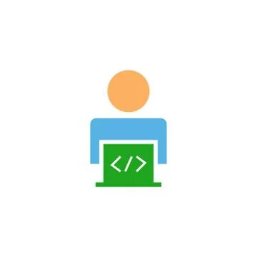 Programmer vector icon design template Illustrazione stock