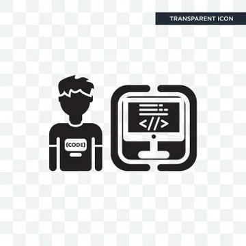 Programmer vector icon isolated on transparent background, Programmer logo de Illustrazione stock gratuita