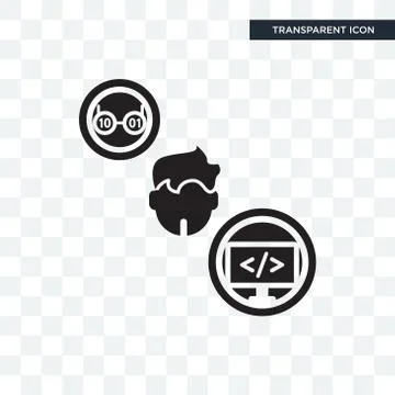 Programmer vector icon isolated on transparent background, Programmer logo de Illustrazione stock