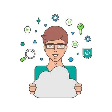 Programmer, web developer, system administrator vector illustration イラスト素材