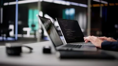 Programmer Woman Coding On Computer Stock Footage 265514273
