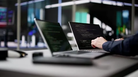 Programmer Woman Coding On Computer Stock Footage 266453719