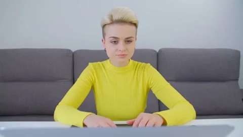 Programmer woman coding on modern notebook computer at home in 4k video Stock Footage 217381248