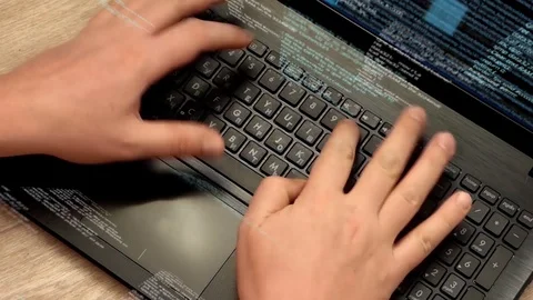 Programmer at work - code flying in the air Video stock 92887661