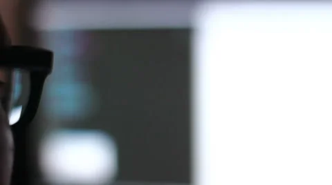 The programmer at work. The code of the website on the computer monitor. Stock Footage 68728723