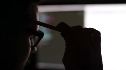 The programmer at work. The code of the website on the computer monitor. Stock Footage 68728729