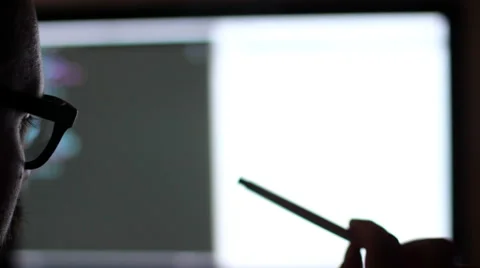 The programmer at work. The code of the website on the computer monitor. Stock Footage 68728746