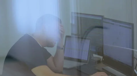 The programmer at work has problems Stock Footage 62519117