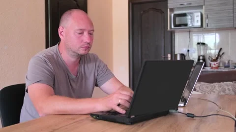 Programmer work in home office. Remote work arrangements. Stock Footage 243583798