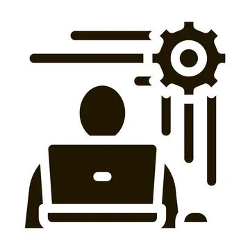 Programmer Work Icon Vector Glyph Illustration Stock-Illustration