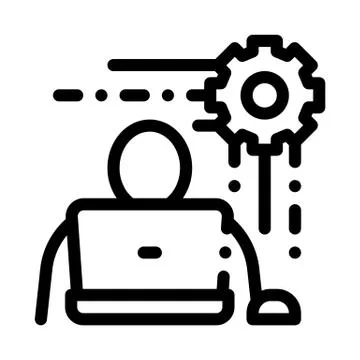 Programmer Work Icon Vector Outline Illustration Stockillustratie