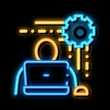Programmer Work neon glow icon illustration Stock-Illustration