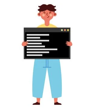 Programmer at work for web 스톡 일러스트