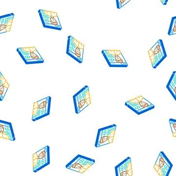 Programmer worker glyph icon seamless pattern color Illustrazione stock