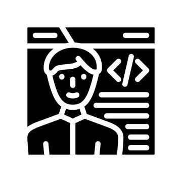 Programmer worker glyph icon vector illustration black Stock-Illustration