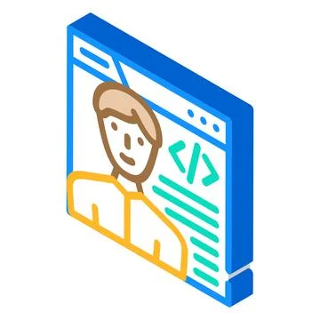Programmer worker glyph icon vector illustration color Illustrazione stock