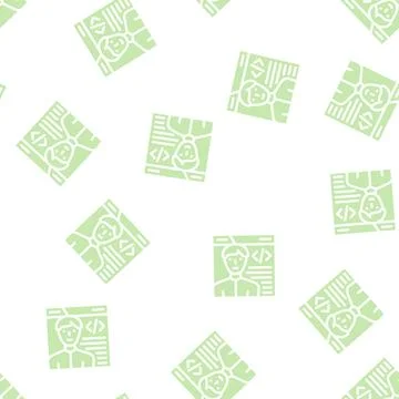 Programmer worker glyph vector seamless pattern black Stock-Illustration