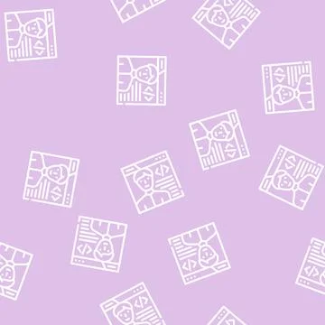 Programmer worker line vector seamless pattern flat Stock Illustration