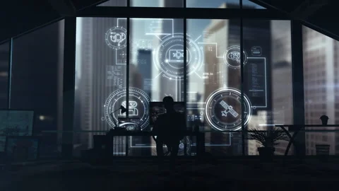 Programmer working with AI technologies in a modern office Stock-Footage 315537946