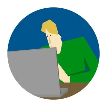 Programmer working and coding by the computer Illustrazione stock