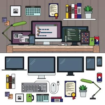 Programmer working cabinet Stock-Illustration