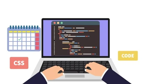 Programmer working on coding on programming language for web development  Stock Footage 241831691