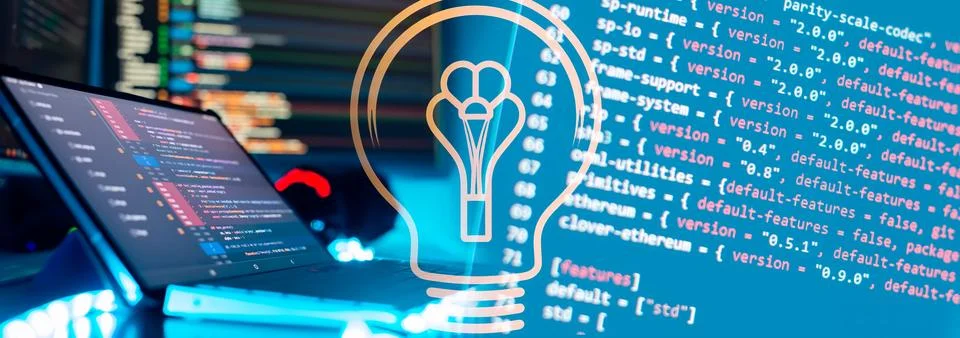 Programmer working on computer code, developer of software applications and I Stock Photos