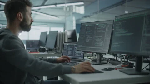 Programmer working on Computer Stock Footage 159542837