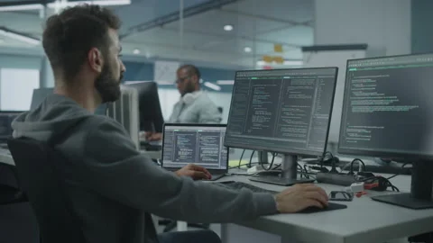 Programmer Working on Computer Stock-Footage 159543002
