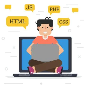 Programmer working on the computer Stock-Illustration