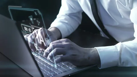 The programmer is working on the creation of artificial intelligence. Stock Footage 250247926