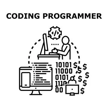 Programmer working on digital development and earning revenue 스톡 일러스트