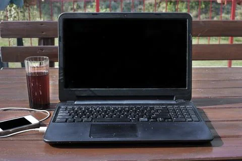 Programmer working environment outdoors Foto stock