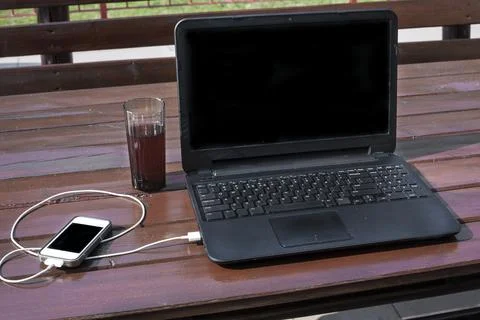 Programmer working environment outdoors Stock Photos