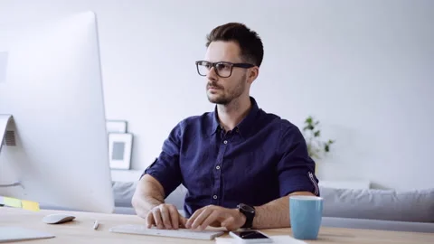 Programmer working from home office Stock Footage 146900975