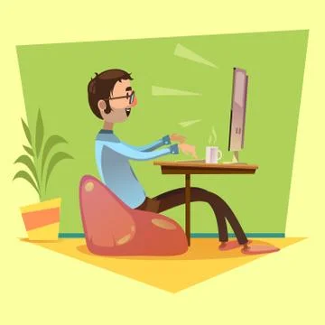 Programmer Working Illustration Illustrazione stock