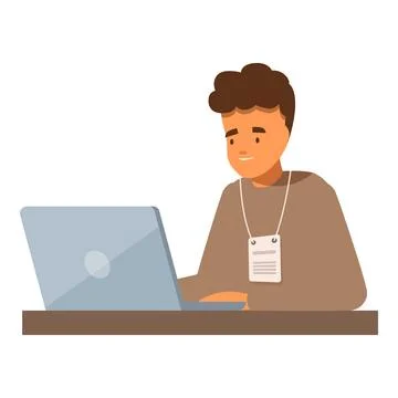 Programmer working on laptop, developing innovative software solutions Stock-Illustration