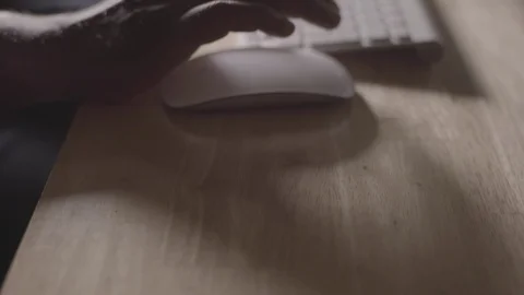 Programmer Working Late in the Office, Coding at his Desk, Close Up of Hands Stock Footage 126451312