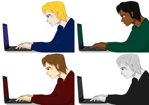 Programmer Working Man Illustrazione stock