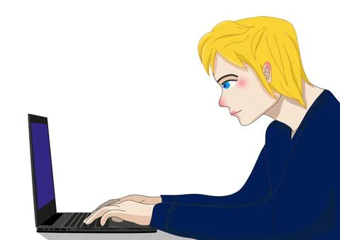 Programmer Working Man Illustrazione stock