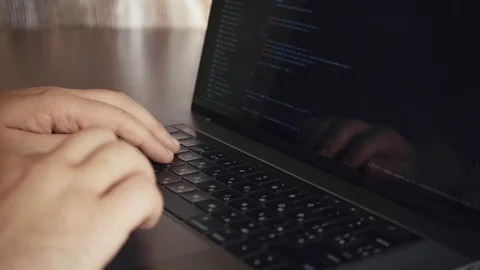 Programmer working in office writing programming code Stock Footage 91179832
