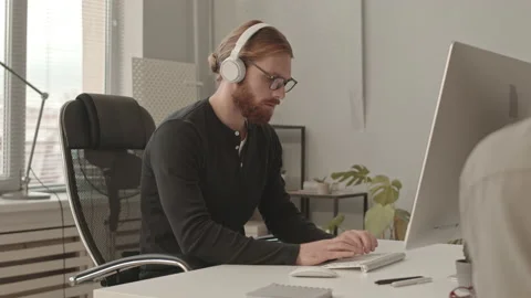 Programmer Working on PC in Office Stock Footage 165718118