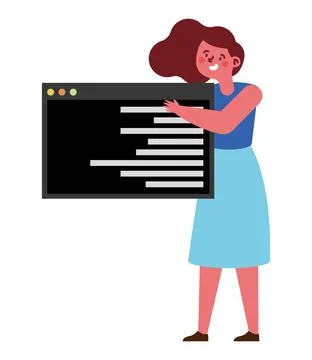 Programmer working at programming website Stock-Illustration